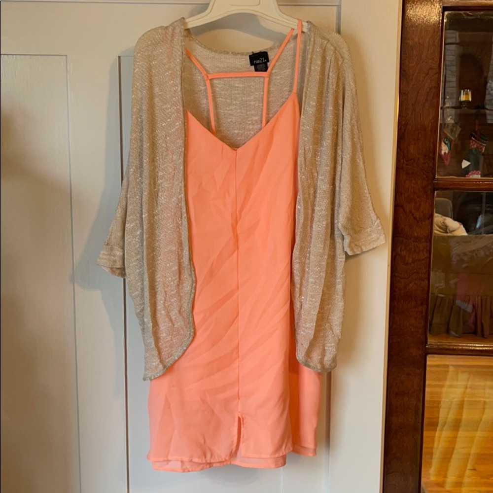 Long quarter sleeve light tan sweater